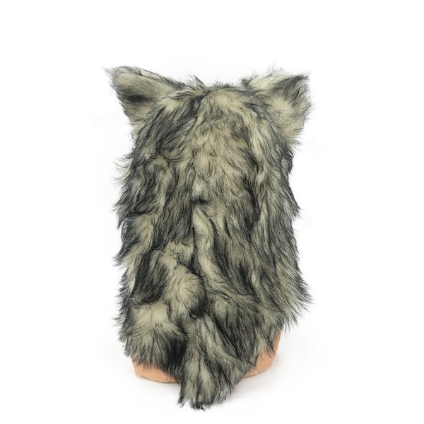 Halloween-skräck latex stoppad djurhuvudmask dansfest simulering cosplay Moving mouth wolf mask