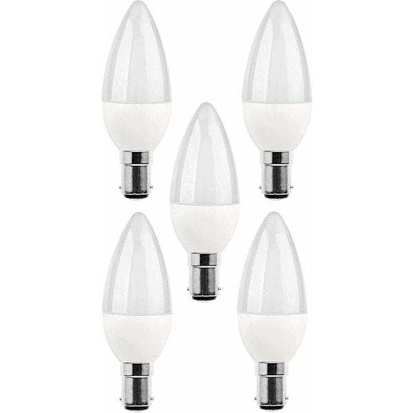 5 pakker B15 LED-pærer, 5W glødepære, 220V 270lm, 3000K dagslys, B15 bajonetfatningspære, [Energieffektivitetsklasse A+].