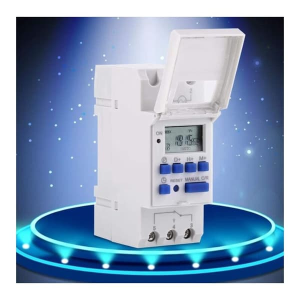 Programmerbar digital timer, digital timer, LCD-skjerm, ukentlig digital timer med programmering, programmerbar digital timer på DIN-skinne (220V)