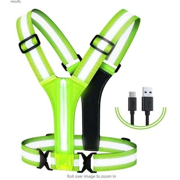 LED Refleksvest for Løping med Høy Synlighet, Oppladbart Lys for Gåing og Jogging