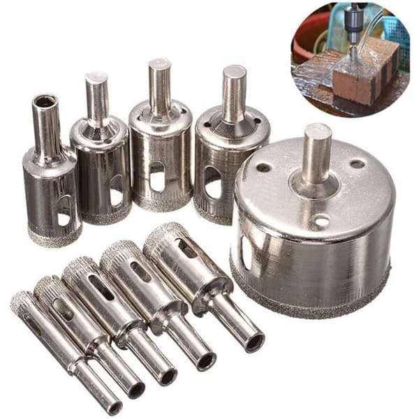 15 stk. diamant hulsave bor bits fliser glas marmor 6-50mm..