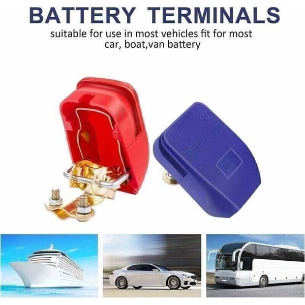 Hurtigkobling Batteripoler 2 Par 12V Kompatibel med Biler Lastebiler Skip