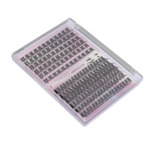 126 Clusters DIY Vippeforlængelsessæt D Curl Fluffy Individuelle Vippeforlængelser Sæt med 3 ml Vippelim Dual End Pincet med Sort Do