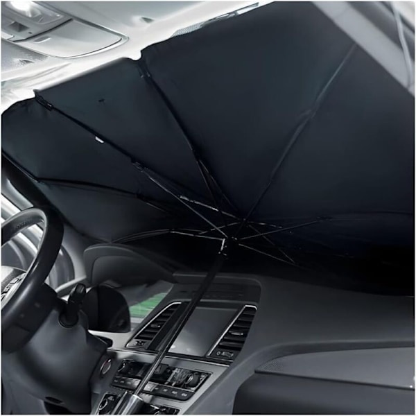 Bilsolskydd, Vindrutesolskydd för insidan, Vikbart bilsolskydd, Blockerar 99,9 % av UV-strålar för bil, SUV, lastbil, HGV (140 x 79 cm)
