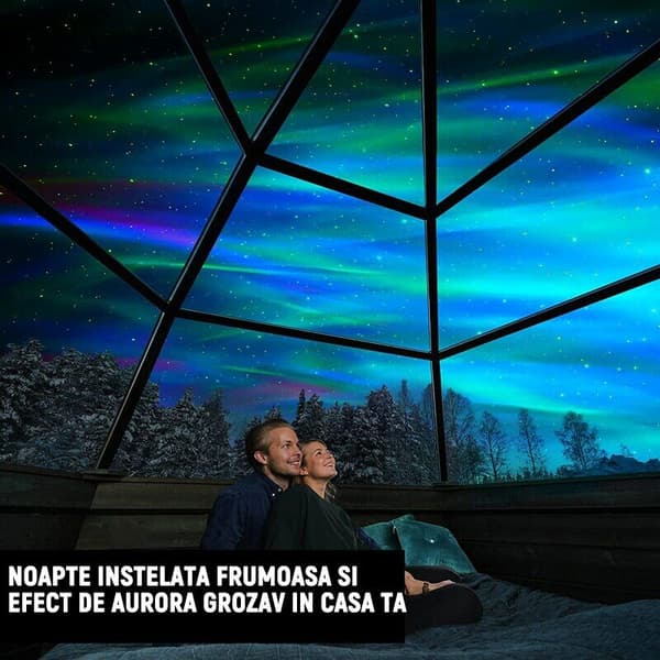 Stjerneklar Himmel Projektor, LED, Bred Dækning, Flere Farver, Tre Tilstande, Plastikmateriale, Sort