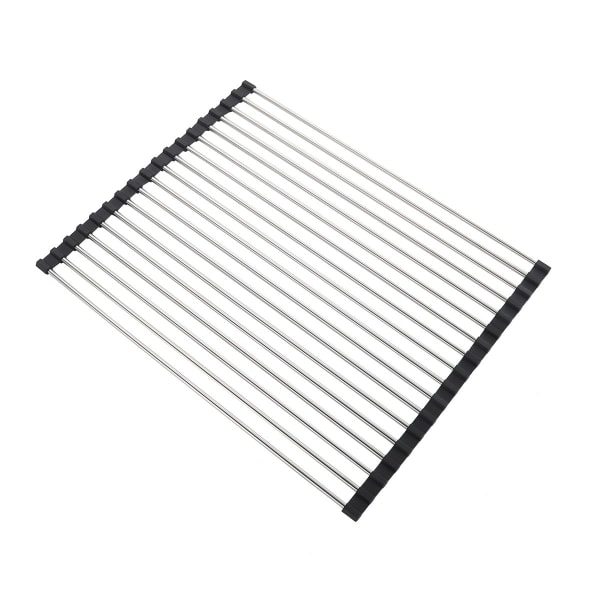 Rullbart Oppvaskstativ i Rustfritt Stål - Sammenleggbart 45 x 35 cm