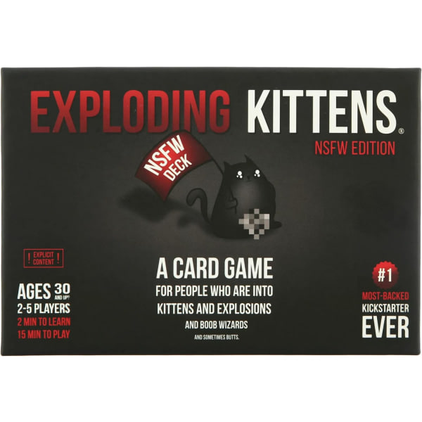 NSFW Exploding Kittens -korttipeli aikuisille ja teineille - Venäläinen ruletti -korttipeli (pakkaus voi vaihdella) - Musta