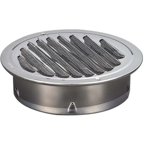 100 mm Rund Ventilationsrist i Rustfrit Stål, Metal Luftventilationsdæksel, Holdbar og Rustfri