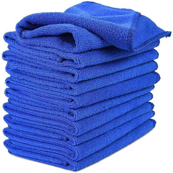 Mikrofiber bildukar 10-pack för hem, kök, bil, blå 30x30cm