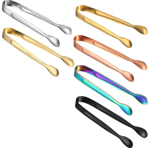 Sukker Tang, Slik Tang 6 Stykker Multicolor Rustfrit Stål Is Tang til Fest Bryllup Gunst Salat Bar og Køkken