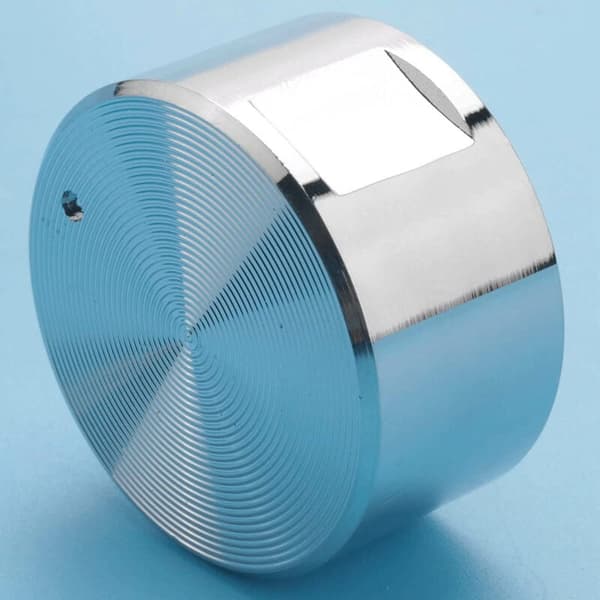 Sæt med 4 knapper, til planmonterede plader, 6 mm, legering, sølv