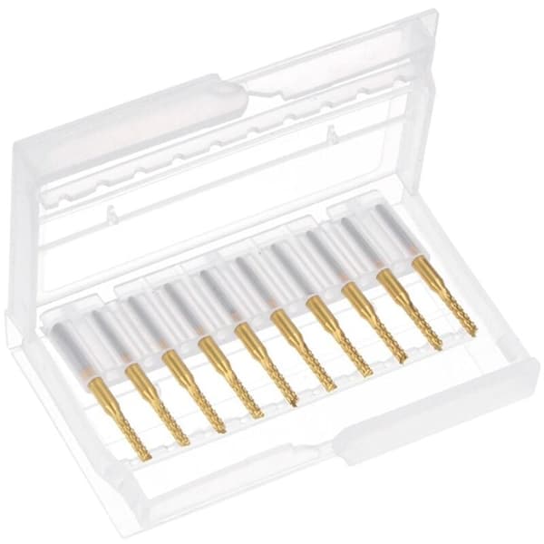 10 stk. titaniumcarbid graveringsbits til PCB-maskine 1/8 tomme skaft 2,2 mm