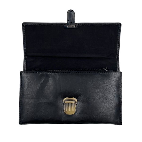 Taxilommebok med stort utbrettbart rom, skinn Svart Black one size