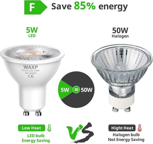 LED spotlight lampor varmvit 5w 3000k gu10 10-pack