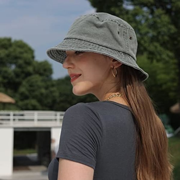 Paket Tvättad Bomull Bucket Hats Hopfällbar Sommarhatt Rese Strand Solhatt Enfärgad För Män Kvinnor