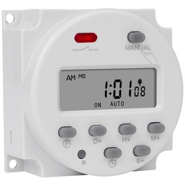 220V LCD Digital Timer 1 Sekund Intervall Ukentlig Programmerbar Tidsrelé CN101S