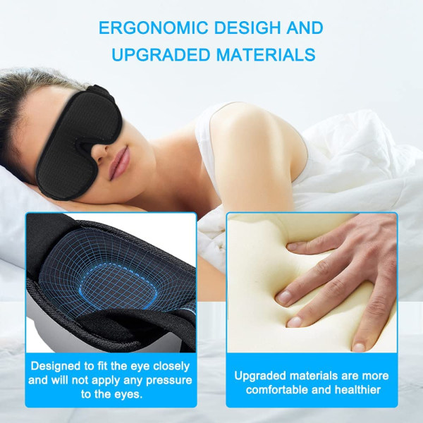 Søvnmaske for menn kvinner, 3D sovende øyebind