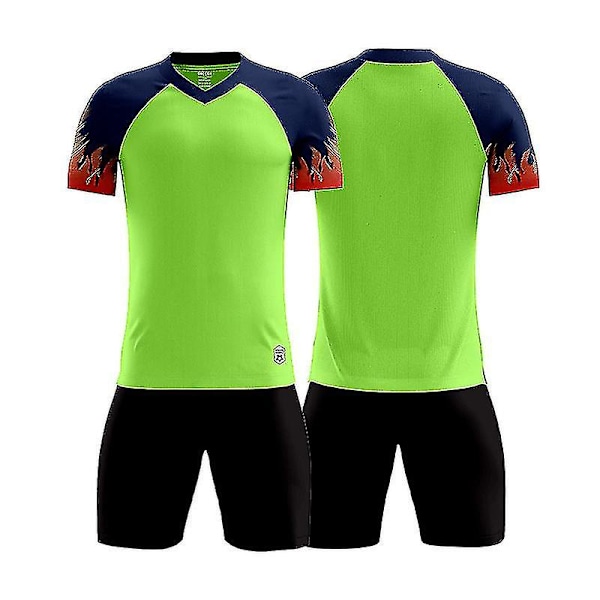 Ny professionell fotbollströja träningsmatchdräkter sportkläder vuxna barn fotbollsuniformer set andningsbar snabbtorkande grön D8860 Vuxen 2XL Adult 2XL