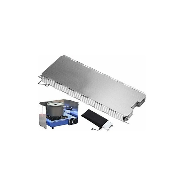 10 Panel Aluminium Legering Foldbar Vindskærm til Camping