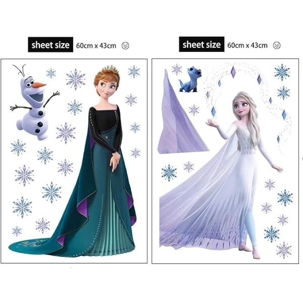 XXL Frozen Disney Frozen -seinätarrat, irrotettavat olohuoneen Elsa-seinätarrat