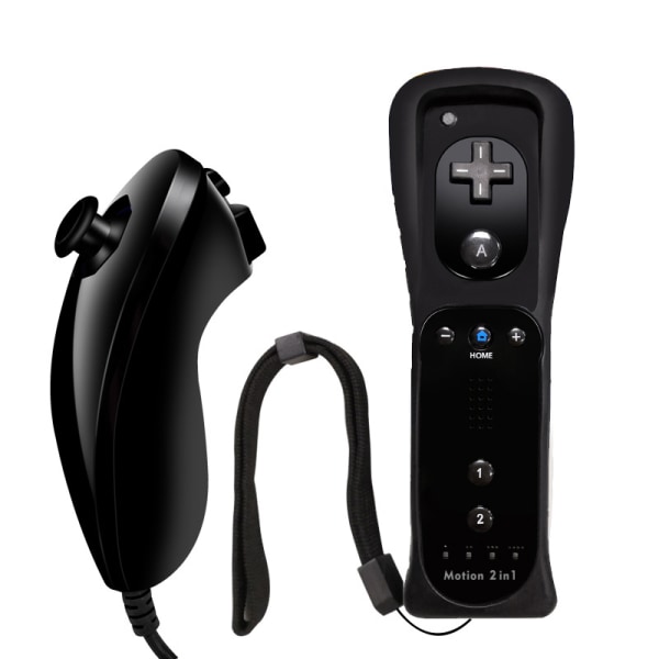 Wii-controller, venstre og højre controller, indbygget accelerator, 2 i 1 venstre og højre controller black
