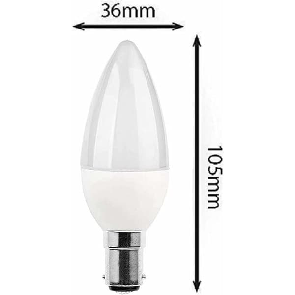 B15 LED-lamppu 5W päivänvalo 3000K 5 kpl energiatehokkuus A+.