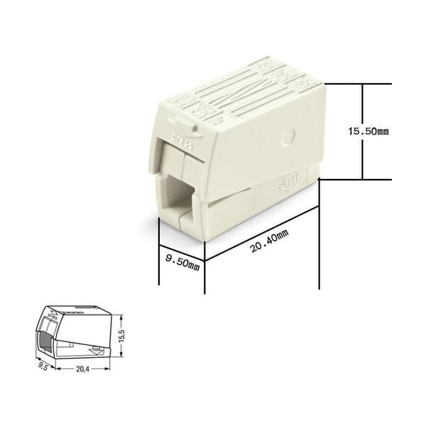 100 PLINTAR FÖR BELYSNING 3 INGÅNGAR 0,5-2,5MM² - 224-112
