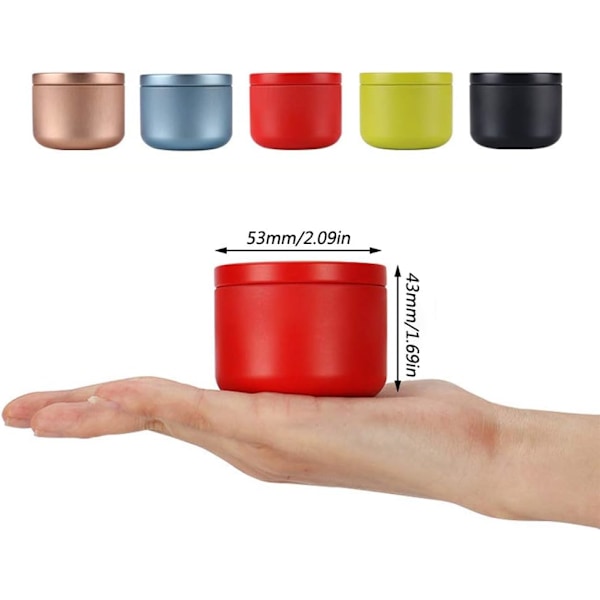 5-pack mini metall rund tesocker Kaffeburkförvaring, kaffeförvaringsburk, lufttät burk med lufttätt lock