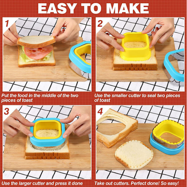 10 stk. DIY smørbrød- og kakeutstikkere for barn
