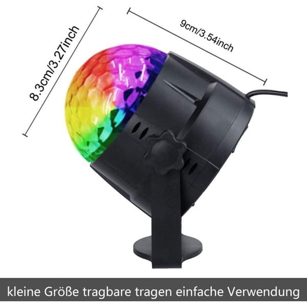Diskokugle med 15 LED-lys Diskokuglelys Diskolyseffekter RGB LED til Halloween Deco, børn, klubfest..