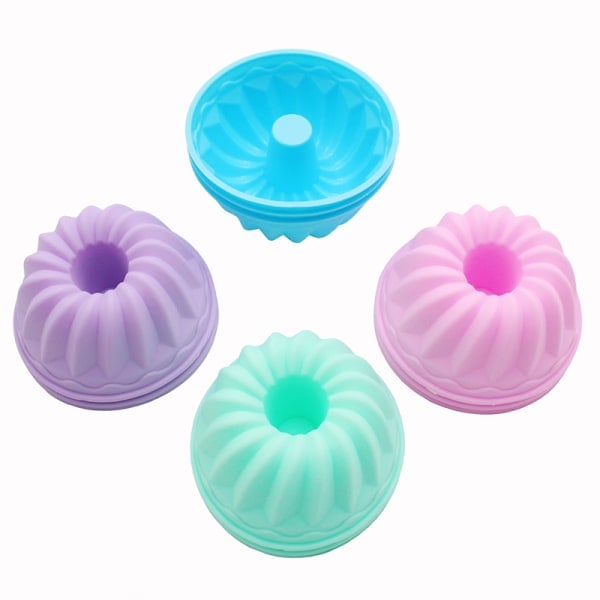 12 st/set Silikonform Muffin Cupcake Pumpaform Återanvändbar B