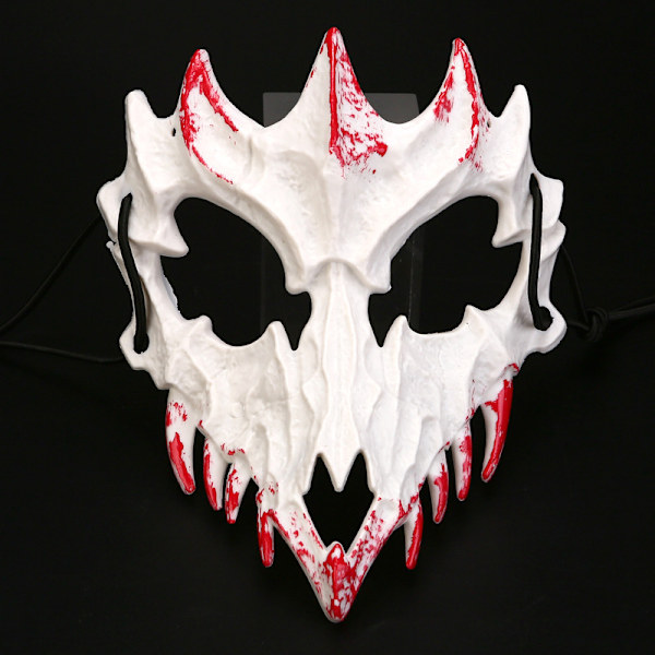 2st Halloween tvådimensionell halv ansiktsblödande mask tiger Yasha Tengu varg nue mask dansföreställningsmask Yaksha white bleeding