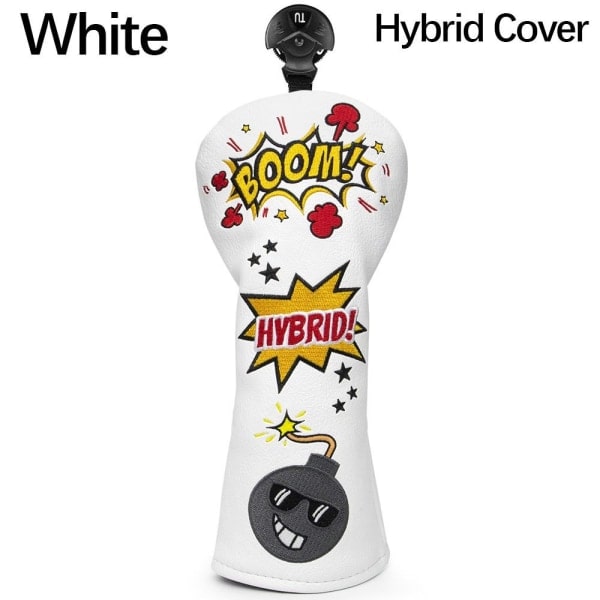 Golfkøllehodetrekk Golf Wood Cover HVIT HYBRID TREKK HYBRID Hvit Hybrid Trekk-Hybrid Trekk White Hybrid Cover-Hybrid Cover