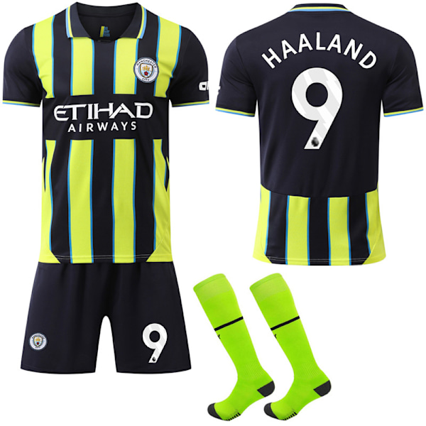 Man City 2024-25 Bortedrakt, Haaland #9 Drakt, Fotballdrakt for Barn og Voksne 22
