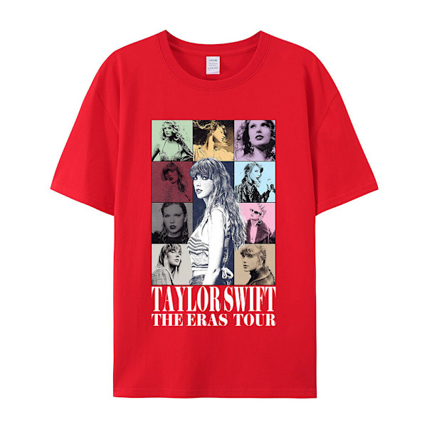 Taylor Swift trykt T-shirt med korte ærmer til damer, rød, XXXL röd XXXL