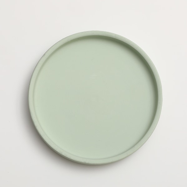 Keraaminen pyöreä kukkaruukun vesialusta koriste Morandi-pigmentin polttopohja paksuuntunut tyyny vedenvarastointialusta Mint Green 15*2cm (inner diameter 13.5cm)