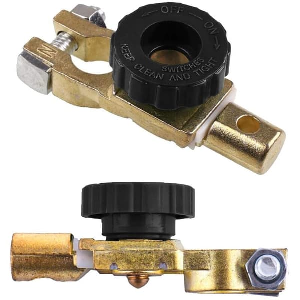 Batteripol 12V 24V Bilbatteri Afbryder Kill Switch Isolator Terminal med Sort Knap til Bil Lastbil Båd Top Post