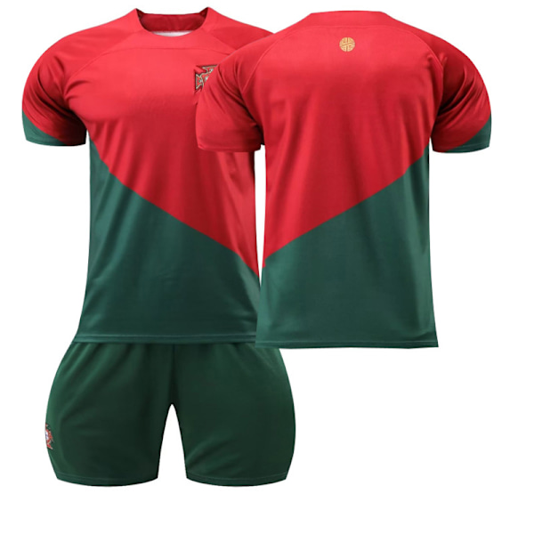 22-23 Portugal Hjem #7 Ronaldo Fotballdraktsett Barn Uten Nummer Kis 22（120-130CM） Inget nummer Kis 22（120-130CM）