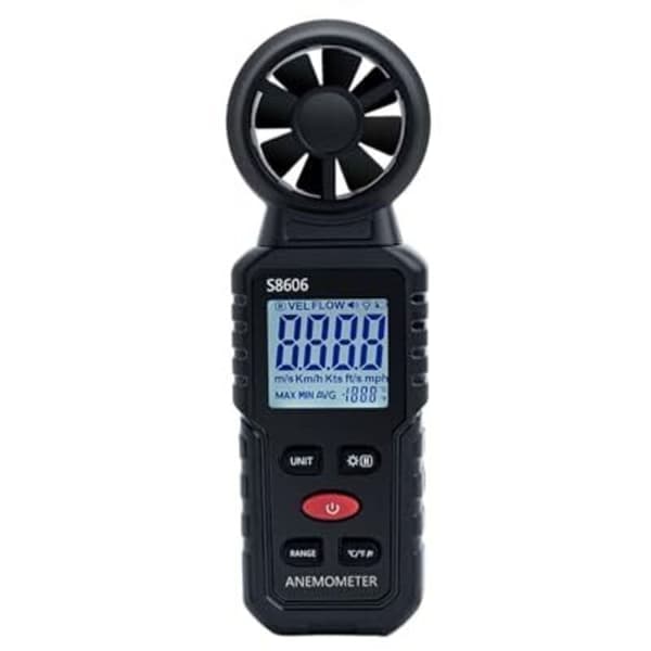 Digitalt anemometer 3 i 1 håndholdt 0-45m/s vindhastighed effekt temperaturmåling til navigation flyvning
