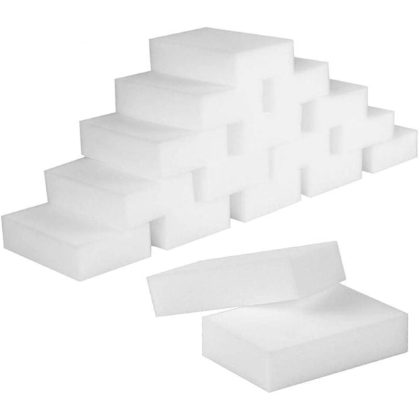 Magiska Svampar, 50 st Melaminsvamp - Magisk Radergummi för Badrum, Pool, Kök, Golv, Vägg - Vit 10x7x3cm