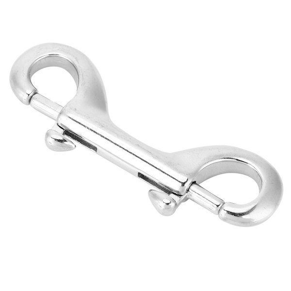 Sølv holdbar rustfrit stål dobbelt ended klips krog bolt snap dykning spænde (90mm)