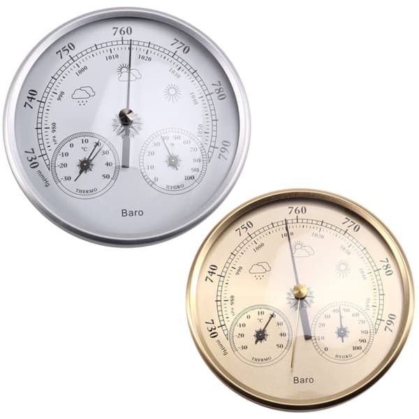 2-pack Wander Cloudly Barometer med Termometer och Hygrometer, 3 i 1 Väderstation för Prognosinstrument