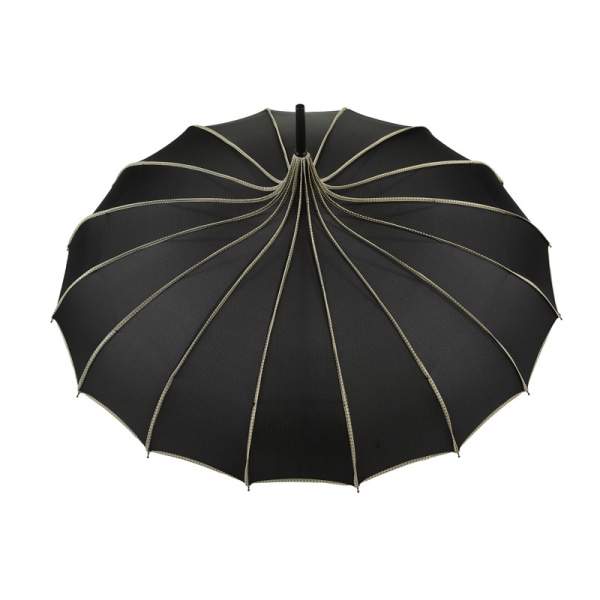 Vintage Pagoda Paraply Bryllupsfest Sol Regn UV-beskyttende Paraply Black