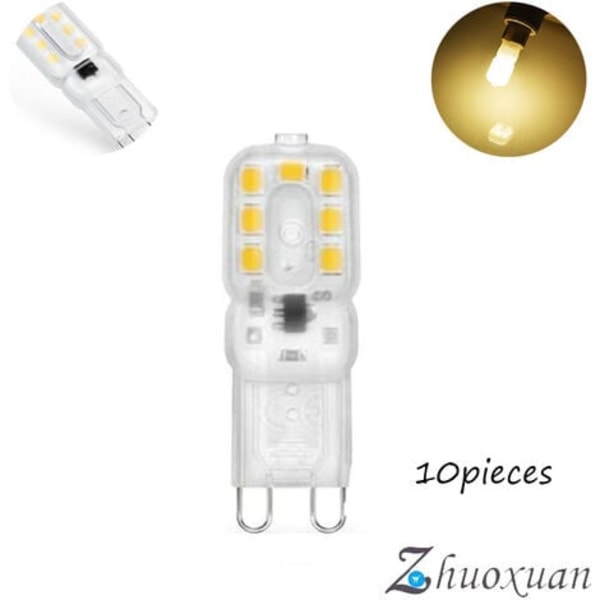 10 st G9 LED-lampor 3W (6000K Dagsljus) - 800LM Ej Dimbar Halogenersättning
