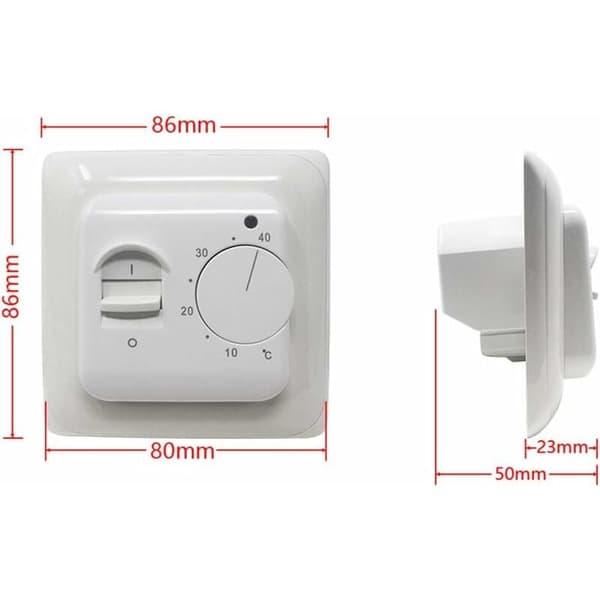 Elektrisk termostat for gulvvarme, mekanisk regulator AC 220V 16A sensor energiklasse A+++