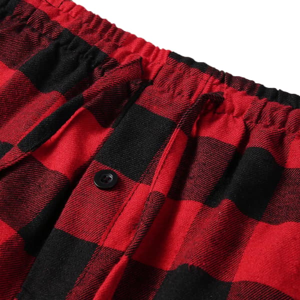 Ruudulliset miesten pyjamahousut taskuilla, punainen punainen punainen Red M