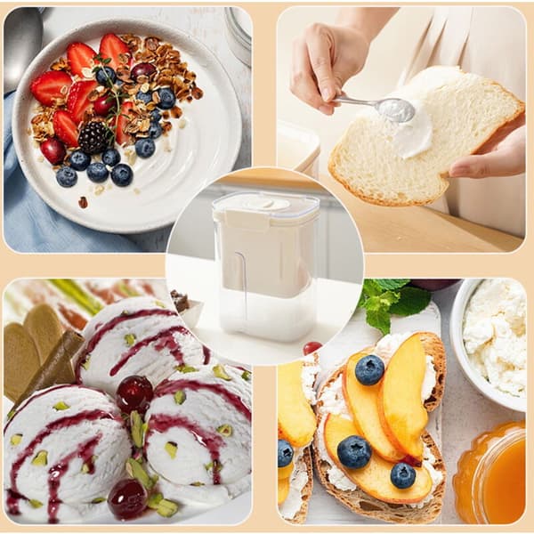 Hjemmelaget yoghurtseparator, gresk yoghurt, soyamelk, ost, 225 mesh sil med innebygd timer, kompatibel med Philips