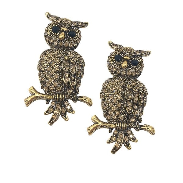 2. Rhinestone Ugle Broche Fugl Dame Alloy Krystal Smykker Ugle Broche Nål Dyrebrocher til Dekoration Som Vist M