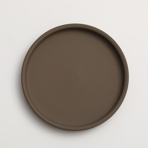 Keraaminen pyöreä kukkaruukun vesialusta koriste Morandi pigmentti poltto pohja paksuuntunut tyyny veden varastointialusta Mocha 15*2cm (inner diameter 13.5cm)
