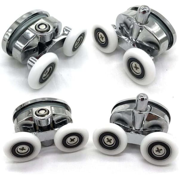 Duschdörrsrullar Set om 4 Dubbelhjul Oval 23mm Fjärilsform